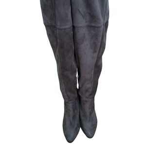 CUPID Super Cute Thigh Hi faux Suede Boots with heels EUC size 7